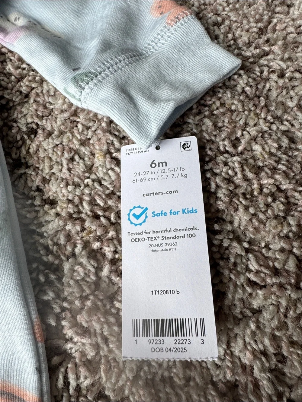NWT Carter’s 6m butterfly footie